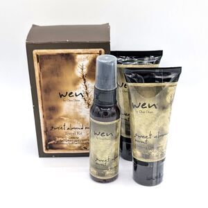 Wen by Chaz Dean Sweet Almond Mint Travel Kit Set of 3 Sealed Conditioner + Mist